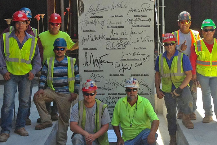 L.R. Willson & Sons staff pose for picture in construction uniforms